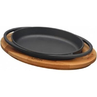 Öztiryakiler LAVA Oval Kulplu Tava ve Ahşap Altlıklı. Ölçü 21x14cm. LV ECO O TV 2114 K4 (8149.TV211.4K4)