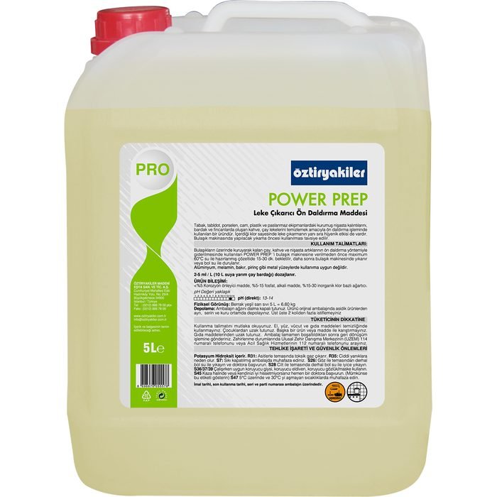 Öztiryakiler POWER PREP NİŞASTA VE LEKE ÇIKARICI SIVI ÖN DALDIRMA MADDESİ 5 L (8899.P1020.05)
