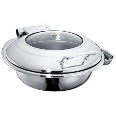 Öztiryakiler OZTIRYAKILER  CHAFING DISH YUVARLAK CAM KAPAKLI AYAKSIZ 6 L 2/3 GN (9450.GWM60.BGL)
