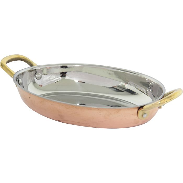 Öztiryakiler GURMEAID OVAL YUMURTA SAHANI DIŞI BAKIR İÇİ PASLANMAZ ÇELİK 18 CM (9487.91210.18)