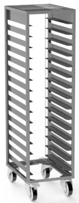 304 INOX BULAŞIK TOPLAMA ARABASI TEKLİ KOMPLE SAÇ 37×53 cm 15 TEPSİLİK 43x57x159 cm