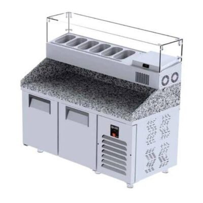 Iceinox PTS-GR 330 CR Make Up GN Buzdolabı, 2 kapılı, Granit Tablalı, 150x80x108/150 cm, 430