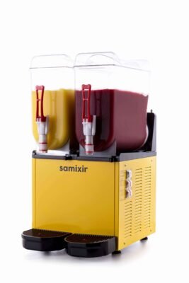 Samixir 12+12 L Slush Twin LED Buzlu İçecek Di̇spenseri̇ SARI-R404-50HZ (SLUSH24.YL)