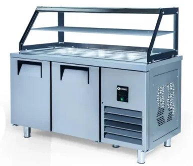 Iceinox STS-G 330 Servis Tip 2 Cam Kapılı Buzdolabı, 4*GN1/1 150, 150x70x85 cm, 304