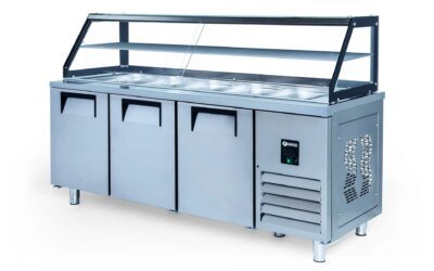 Iceinox STS-G 515 CR Servis Tip 3 Cam Kapılı Buzdolabı, 5*GN1/1 150, 200x70x85 cm, 430