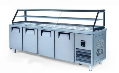 Iceinox STS-G 650 Servis Tip 4 Cam Kapılı Buzdolabı, 6*GN1/1 150, 250x70x85 cm, 304