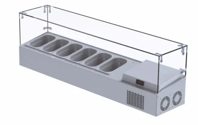 Iceinox VTP 150 GL Set Üstü Camlı Saladbar 6 x GN 1/4, 150x34x44 cm, 430