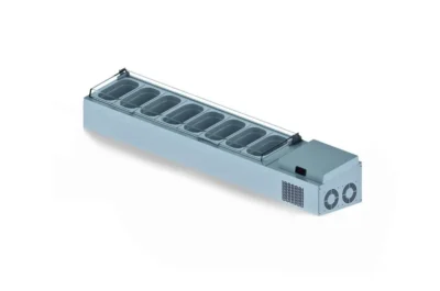 Iceinox VTP 150 PL Set Üstü Pleksi Kapaklı Saladbar 6 x GN 1/4, 150x34x30 cm, 430