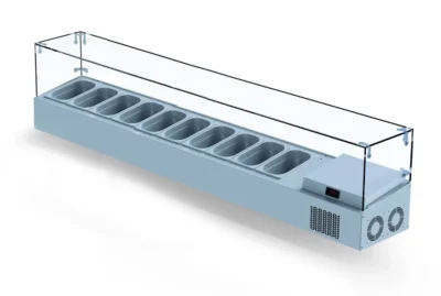 Iceinox VTP 200 GL Set Üstü Camlı Saladbar 10 x GN 1/4, 200x34x44 cm, 430