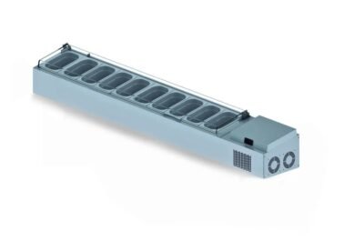 Iceinox VTP 200 PL Set Üstü Pleksi Kapaklı Saladbar 10 x GN 1/4, 200x34x30 cm, 430