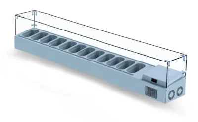 Iceinox VTP 250 GL Set Üstü Camlı Saladbar 12 x GN 1/4, 250x34x44 cm, 430