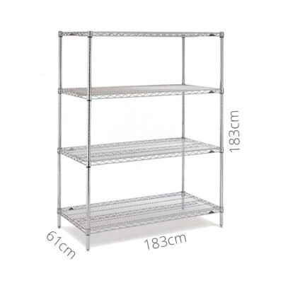Yüksel, 4 KATLI RAF INOX 201 LIGHT 61x183x183 cm, 4K-201L-61x183x183
