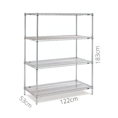 Yüksel, 4 KATLI RAF INOX 304 LIGHT 53x122x183 cm, 4K-304L-53x122x183